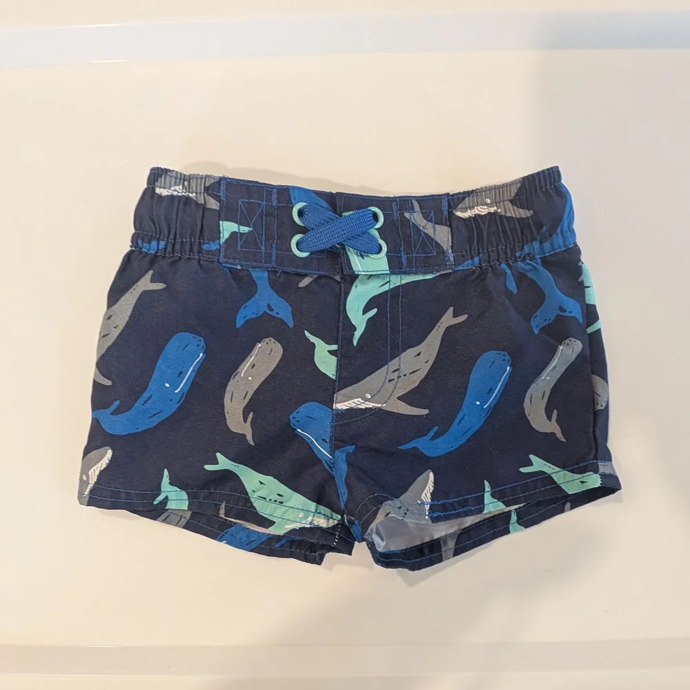 Cat &Jack 3-6M Kids Blue Shark Rash Guard Swim Set